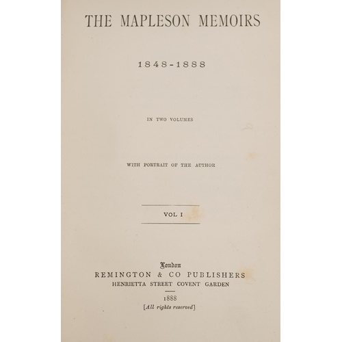  The Mapleson Memoires 1848-1888 by J. H. Mapleson, volumes 1 and 2, published by Remington & Co., Lo... 