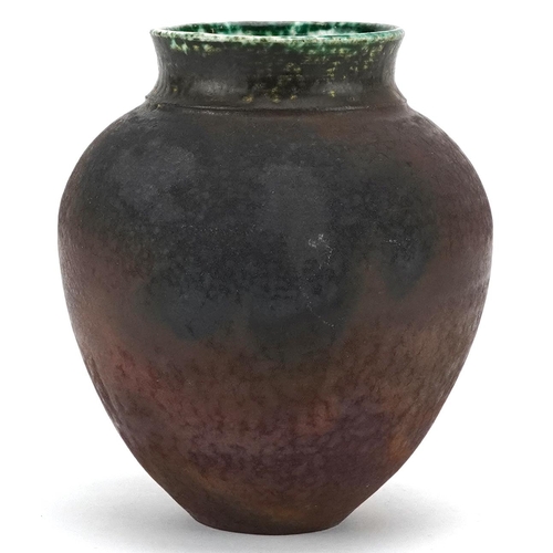 361 - A Studio pottery stoneware vase by Penny Evans, Australian, circa 1960, the interior glazed with egg... 