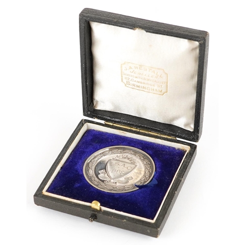 2256 - An Edwardian Silver Presentation Medallion Birmingham 1906, presented to Cecily Sully Harrison for W... 