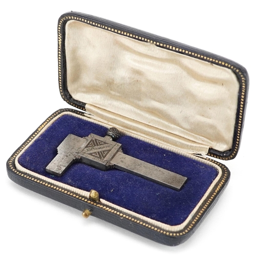 380 - A fine novelty steel miniature presentation micrometer by A. Ashworth, finely engineered and engrave... 