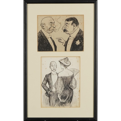 1505 - R. H. Rahilly & Hal Ludlow - Conversations, two framed as one, 20th century British School, with ori... 