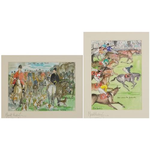 1439 - Mark Huskinson - Racing & Hunting Interest, coloured prints, signed in pencil in the margin, entitle... 