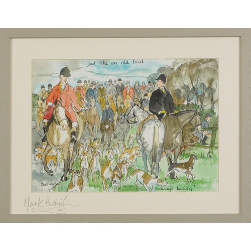 1439 - Mark Huskinson - Racing & Hunting Interest, coloured prints, signed in pencil in the margin, entitle... 