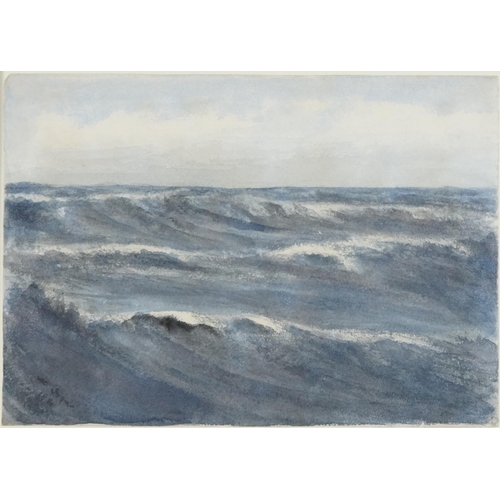 1444 - Seascape, late 19th century British School, watercolour on paper, indistinctly signed and dated 1889... 