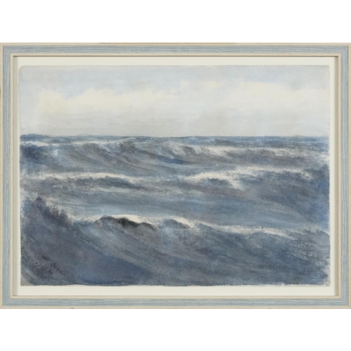 1444 - Seascape, late 19th century British School, watercolour on paper, indistinctly signed and dated 1889... 