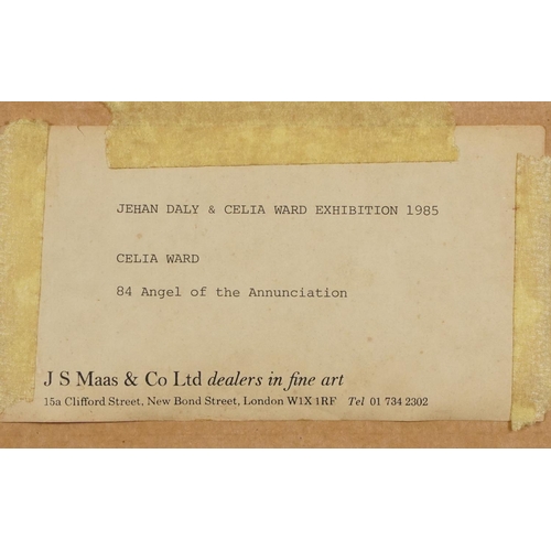 1442 - Celia Ward - Angel of the Annunciation, watercolour, signed and dated March '85, titled on a label o... 