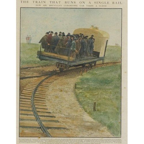 1575 - Of Railway Interest, The Train That Runs on Single Rail, Louis Brennan, circa 1910, lithograph on pa... 