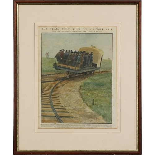 1575 - Of Railway Interest, The Train That Runs on Single Rail, Louis Brennan, circa 1910, lithograph on pa... 