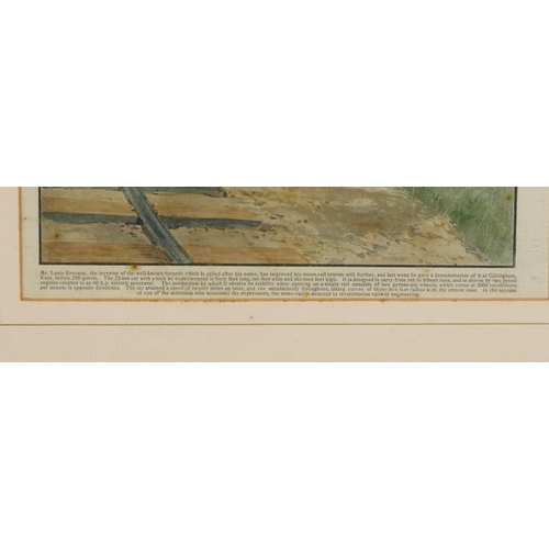 1575 - Of Railway Interest, The Train That Runs on Single Rail, Louis Brennan, circa 1910, lithograph on pa... 