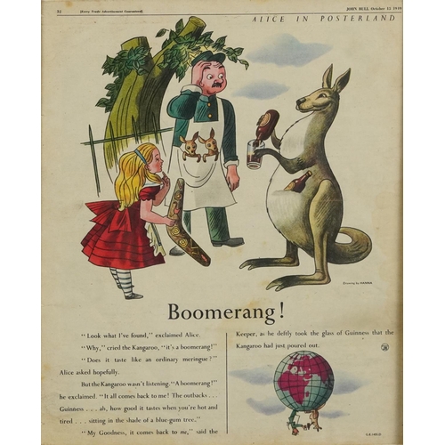 2321 - Four vintage and later Guinness advertising lithographs and prints including Alice in Poster Land, T... 