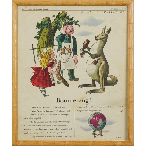 2321 - Four vintage and later Guinness advertising lithographs and prints including Alice in Poster Land, T... 