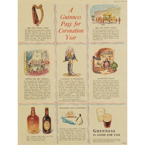 2321 - Four vintage and later Guinness advertising lithographs and prints including Alice in Poster Land, T... 