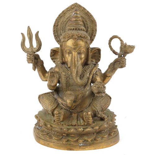 301 - Indian patinated bronze deity of goddess Ganesh, 23cm high