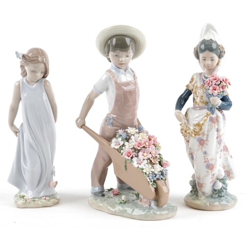 477 - Three Lladro figures with boxes - Little Gardener 1283, Valencian Girl 1304 and Friend of the Butter... 