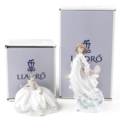 474 - Two Lladro figurines - Spring Splendor 5898 and At the Ball 5859, the largest 28cm high, with boxes.