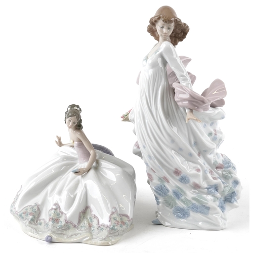 474 - Two Lladro figurines - Spring Splendor 5898 and At the Ball 5859, the largest 28cm high, with boxes.