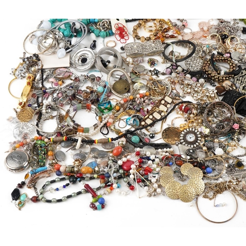 3803 - A large collection of vintage and later costume jewellery including necklaces, bangles, earrings and... 