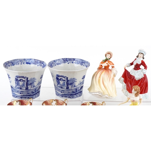 1118 - Collectable china including three Royal Doulton Pretty Ladies figurines, Paragon cups and saucers an... 