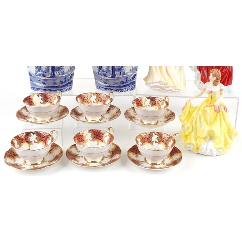 1118 - Collectable china including three Royal Doulton Pretty Ladies figurines, Paragon cups and saucers an... 