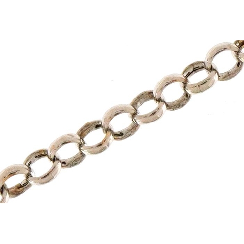 3487 - A 9ct white gold bracelet, 19.5cm in length, 0.9g.