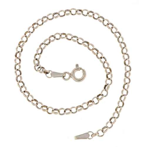 3487 - A 9ct white gold bracelet, 19.5cm in length, 0.9g.