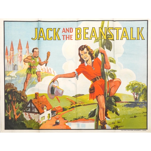 2281 - A vintage Jack & The Beanstalk advertising pantomime poster by Taylors of Wombell, 101cm x 76cm.