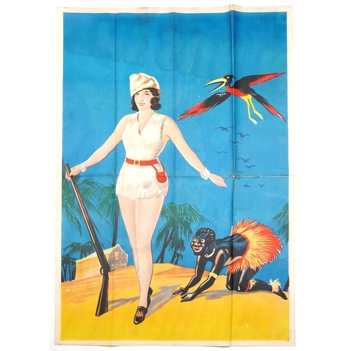 2283 - A large vintage pantomime poster (one of four) - The Sun Never Sets double sided with a female with ... 