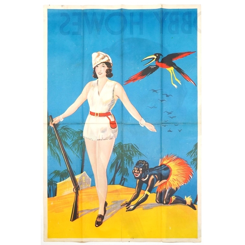 2284 - A large vintage pantomime poster (one of ?) - Bobby Howes double sided with a female with a rifle st... 