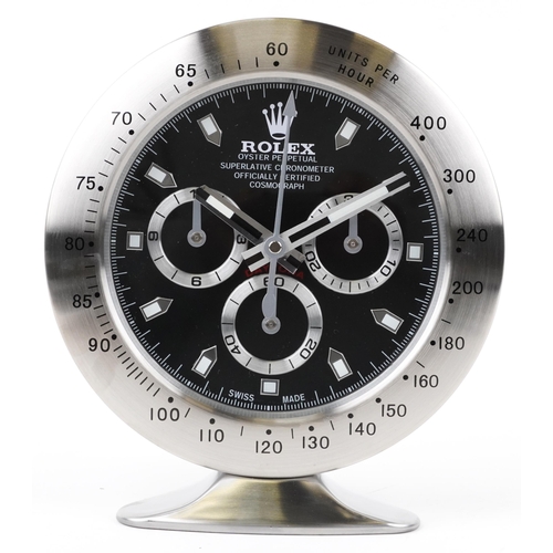 1164 - A Rolex Daytona dealer's display desk clock, 28cm high.