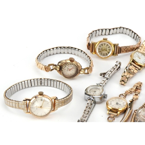 3755 - Vintage and later ladies wristwatches including Porta, Limit, Raymond Weil, Pulsar and Buler.