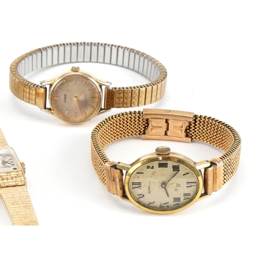 3755 - Vintage and later ladies wristwatches including Porta, Limit, Raymond Weil, Pulsar and Buler.