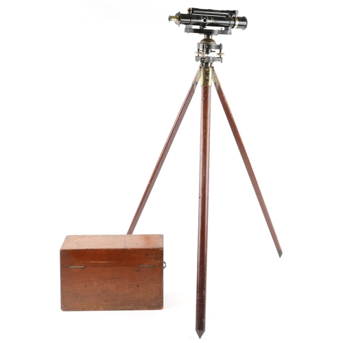 1001 - A late 19th century Stanley's Patent theodolite by W. F. Stanley, London circa 1898, within a mahoga... 