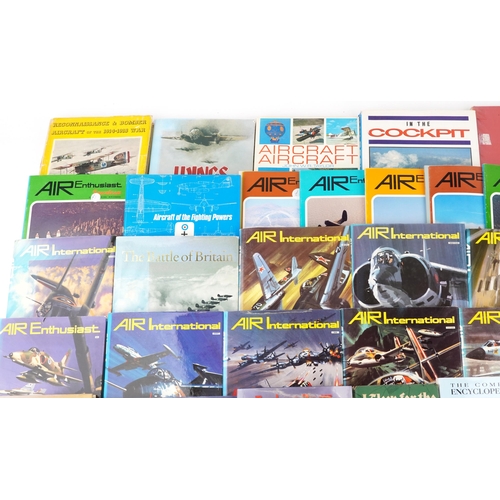 1312 - A collection of military aircraft interest books including Aircraft in Profile, Air International, T... 