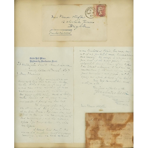  Of Charles Dickens interest. A mid 19th century hand written letter and envelope to Miss Florence Ol... 