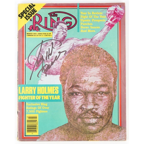 2292 - The Ring Magazine March 1983 signed edition by Larry Holmes with certificate of authenticity from Sc... 