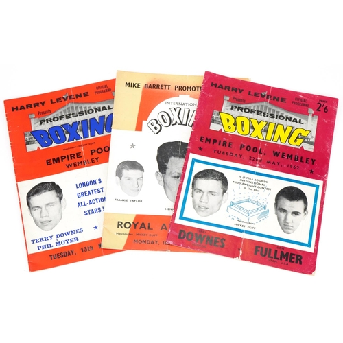 2291 - Three 1960s boxing programmes including The Royal Albert Hall and The Empire Pool Wembley dated 1962... 