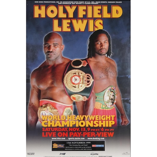 2305 - Two late 20th century colour advertising posters for The Evander Holyfield versus Lennox Lewis Heavy... 