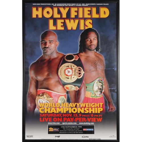 2305 - Two late 20th century colour advertising posters for The Evander Holyfield versus Lennox Lewis Heavy... 