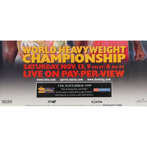 2305 - Two late 20th century colour advertising posters for The Evander Holyfield versus Lennox Lewis Heavy... 