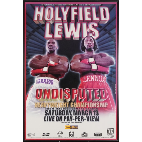 2305 - Two late 20th century colour advertising posters for The Evander Holyfield versus Lennox Lewis Heavy... 