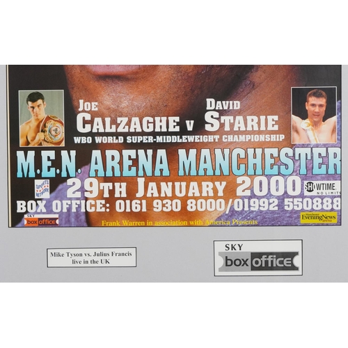 2306 - A small collection of sporting memorabilia relating to Mike Tyson including a colour advertising pos... 