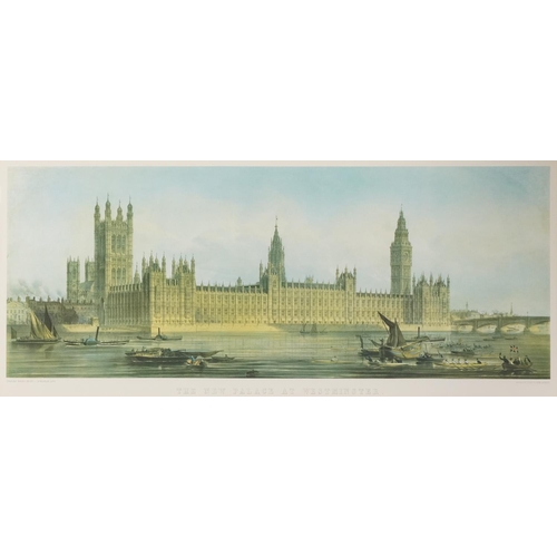 1420 - Charles Barry - The New Palace at Westminster, 20th century lithographic print by E. Walker, publish... 