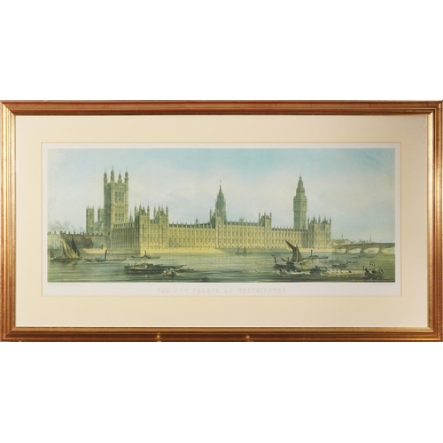 1420 - Charles Barry - The New Palace at Westminster, 20th century lithographic print by E. Walker, publish... 