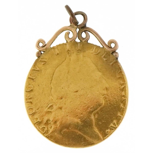 3010 - A George III 1793 gold guinea with pendant mount, 8.9g.