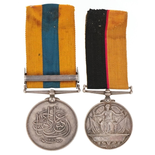 2369 - Two Royal Warwickshire Regiment Queen's Sudan medals awarded to 3208 PTE.W.ELLIS.1/R.WAR.R..