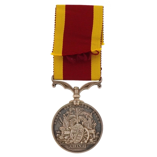 2362 - A Queen Victoria China War medal awarded to LIEUT T.WOOD.R.A.