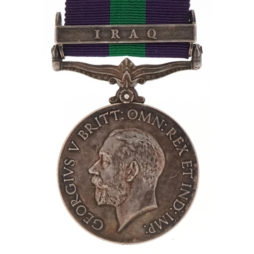 2367 - A British military George V General Service medal awarded to G H Sutherland with Iraq bar.