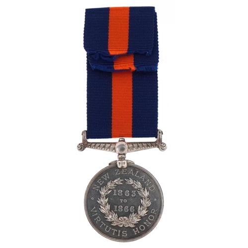 2365 - A British military Queen Victoria 1863-66 New Zealand Virtuous Honour Light Infantry medal awarded t... 