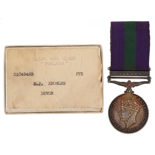 2381 - A George V British military General Service medal awarded to 21049493 PTE.M.J.KNOWLES.DEVON.