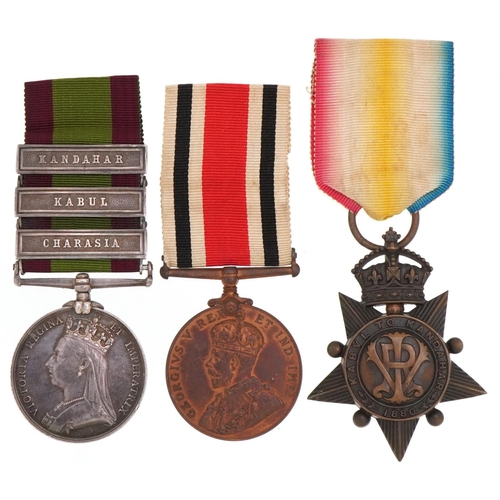 2359 - Three British military 9th Lancers medals awarded to 1351.PTE.T.NORTH.9TH.LANCERS including Afghanis... 